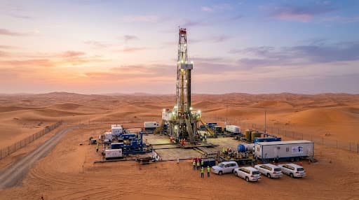 Drilling rig at a work site